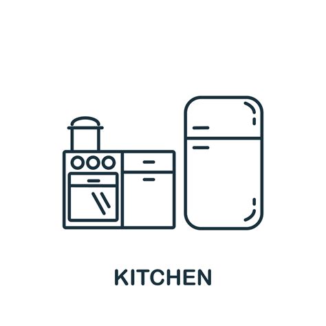 Kitchen Icon From Interior Collection Simple Line Element Kitchen Symbol For Templates Web