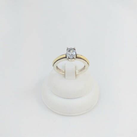 Anillo De Plata 925 Con Double En Oro 18k Y Circonia IDEAL CINTILLO