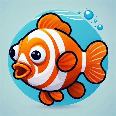 Premium Photo Cute Clownfish Swimming Cartoon Vector Illustration