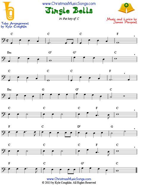 Jingle Bells for tuba - free sheet music