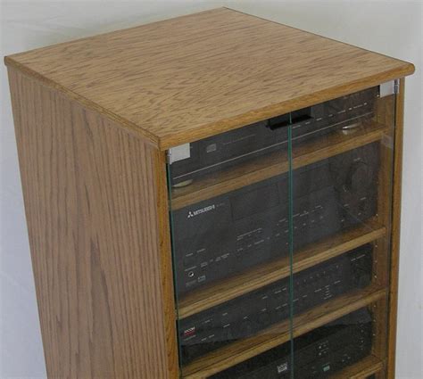 Modern Component Stereo Cabinet 53 High Oak Maple Free Shipp Usa Made