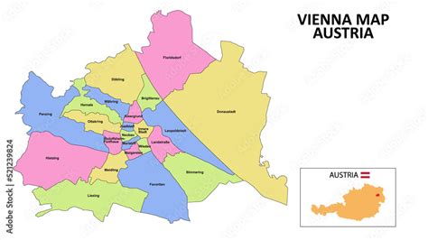 Vienna Map. District map of Vienna detailed map of Vienna in color with ...