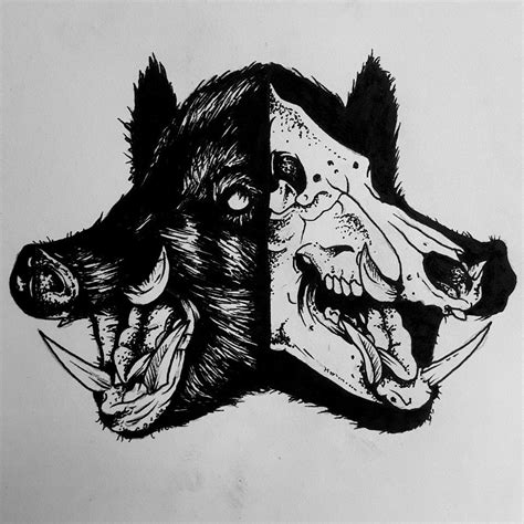 Wild Boar Head Tattoo