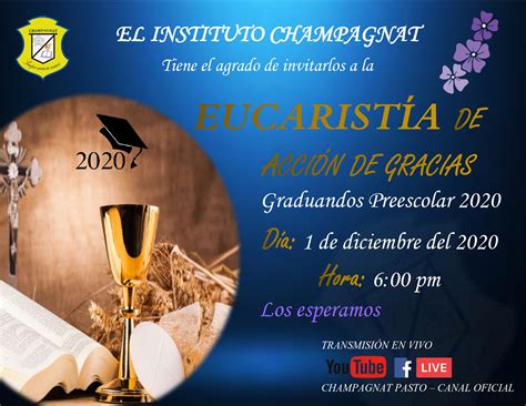 INVITACIÓN A EUCARISTÍA POR GRADUANDOS DE PREESCOLAR 2020