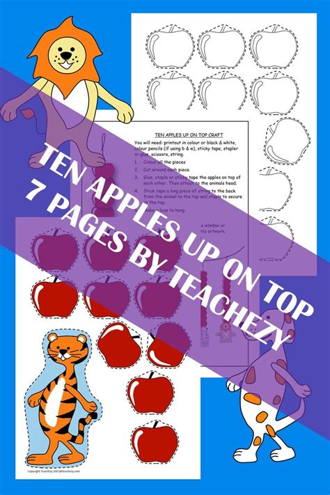 Ten Apples Up On Top 7 Pages By Teacher With An Image Of A Tiger And Apple