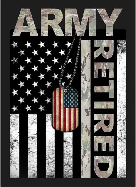 United States Army Retired Flag With Dog Tags Sticker Etsy