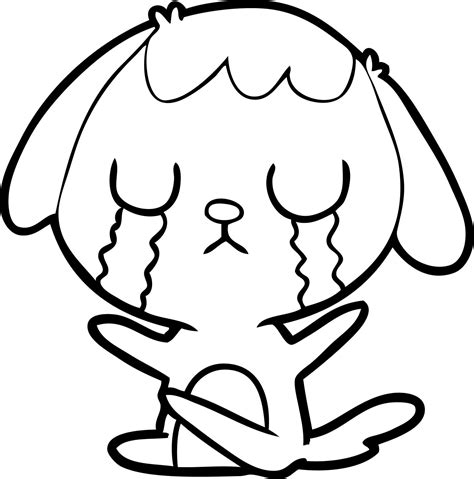 cute cartoon dog crying 12460395 Vector Art at Vecteezy