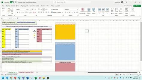 Excel Spreadsheet Creating Charts With Live Weather Data Fun Tech