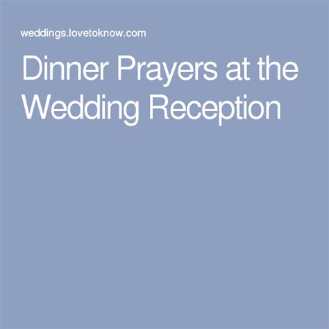 Wedding Reception Dinner Prayer