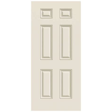 Jeld Wen 32 In X 80 In 6 Panel Primed Fiberglass Front Door Slab Thdjw186100001 The Home Depot