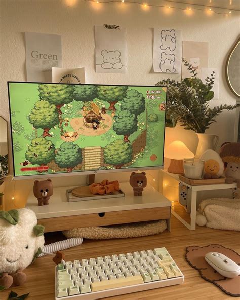 Cosy Brown Setup Gamer Room Decor Cozy Desk Game Room Design