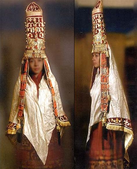 Central Asia Saukele Kazakh Bridal Headdress Being Worn ©peter