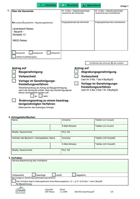 Antrag Auf Baugenehmigung Vorbescheid Vorlage Im Genehmigungs