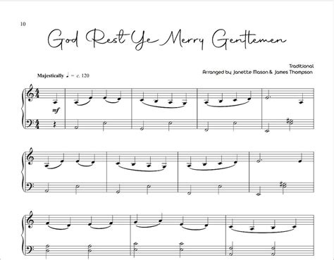 God Rest You Merry Gentlemen Piano Sheet Music Printable A4 Print