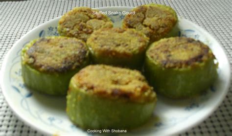 Cooking With Shobana STUFFED SNAKE GOURD