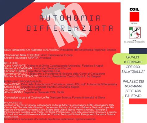 No Autonomia Differenziata Convegno A Palermo