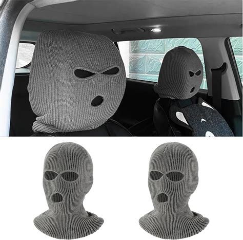 Amazon Povtii Pcs Car Headrest Cover Funny Face Mask Auto Front