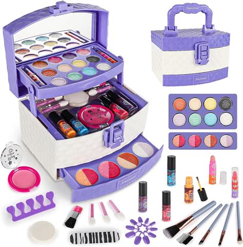 Amenvtool Maquillage Enfant Jouet Fille Lavable Malette Maquillage