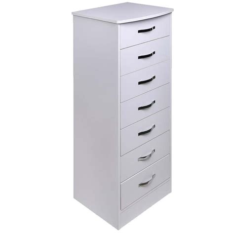 Mobile Cassettiera 7 Cassetti Settimino In Legno MDF 46x42x116cm Bianco