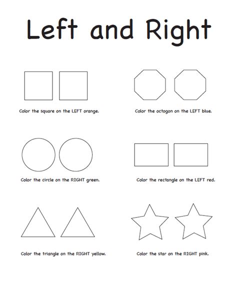 Teaching Left and Right Free Worksheet - B Honest Media | Preschool ...