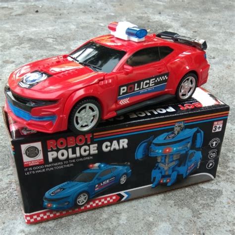 Jual Mainan Mobil Jadi Robot Robot Police Car Transformer Bump And