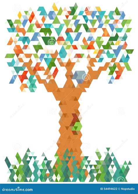 Pixel Art Tree Vector Illustration 48026634