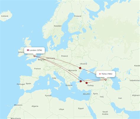 All Flight Routes From London To Tbilisi Stn To Tbs Flight Routes