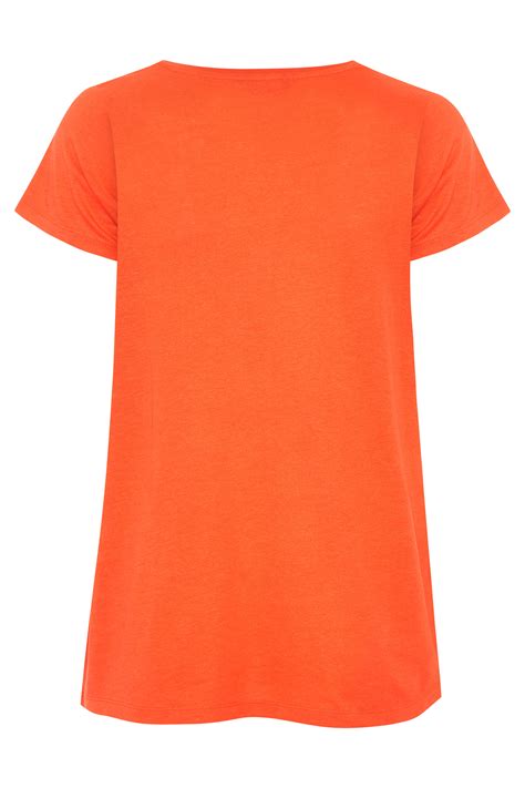 Bright Orange Basic T Shirt Yours Clothing