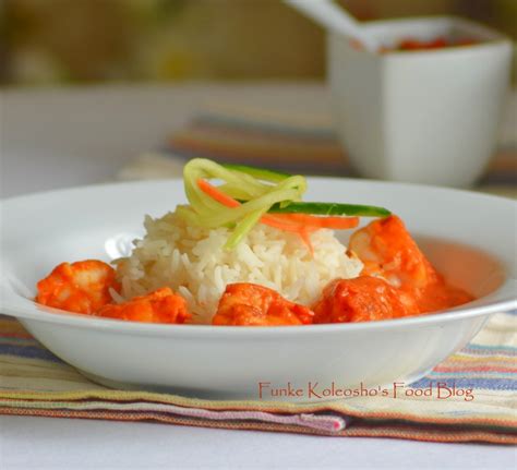 King Prawns Groundnut Soup With Steamed Rice By Funke Koleosho