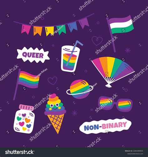 Pride Month Celebration Elements Concept Happy Royalty Free Stock Vector 2281090935