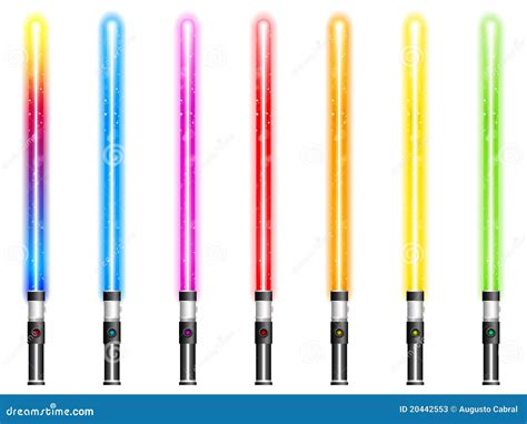 Lightsaber In Seven Different Colors Stock Photos - Image: 20442553