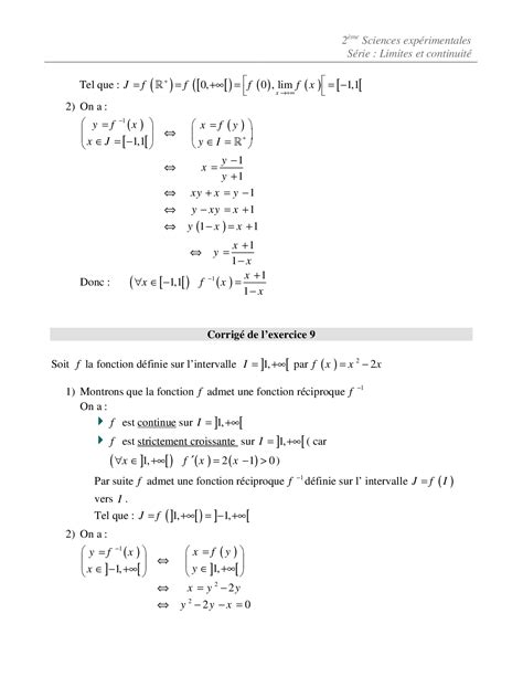 Limites et continuité Corrigé série d exercices 1 AlloSchool