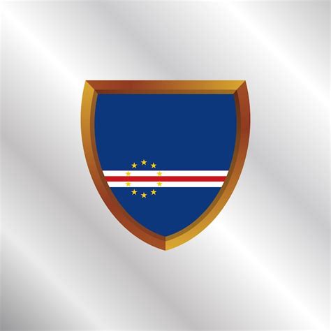 Ilustración de la plantilla de la bandera de cabo verde Vector Premium