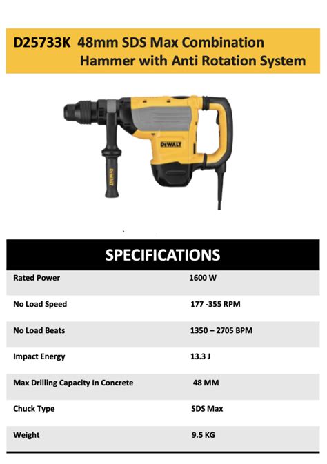 Dewalt D K In Sds Max Rotary Hammer Dk Tools Supplies Malaysia