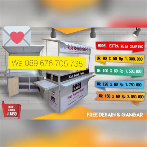 Jual Gerobak Lipat 120 X 60 Meja Lipat Booth Portable Gerobak