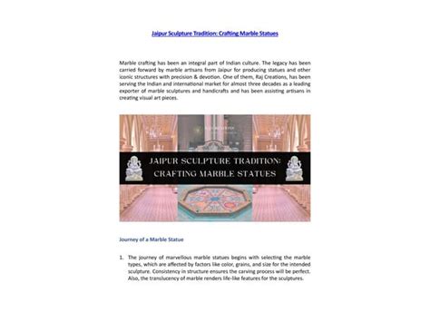 Jaipur Sculpture Tradition: Crafting Marble Statues | PPT