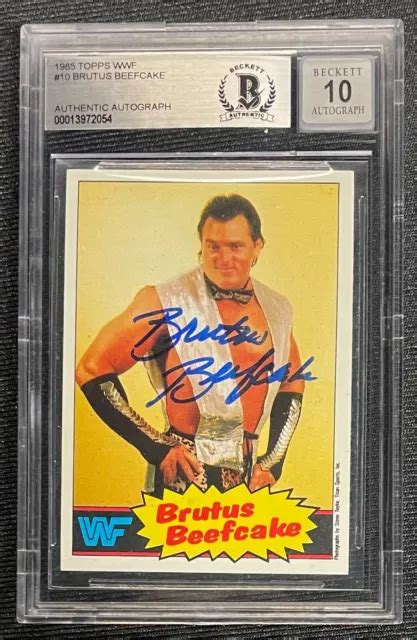 Brutus Beefcake SignÉ 1985 Wwf Topps Beckett Auto Grade 10 054 Eur 89