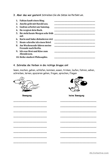 Perfekt Bungen Deutsch Daf Arbeitsbl Tter Pdf Doc