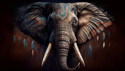 Free Photo | Animal elephant mammal nature wild patterns decoration multi colored generative AI