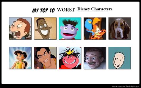 Mewmewspikes Top Ten Worst Disney Characters By Mewmewspike On Deviantart