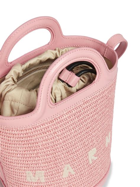 Marni Mini Tropicalia Woven Bucket Bag Pink Farfetch