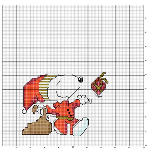 Schema Punto Croce Snoopy Natale B