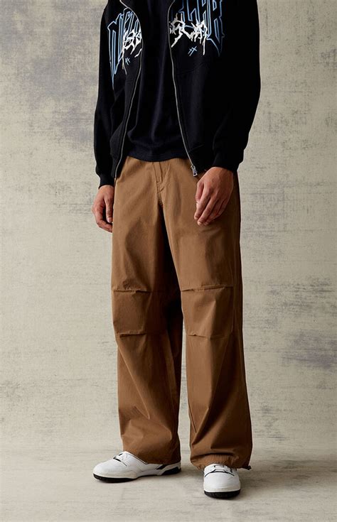 Pacsun Canvas Brown Parachute Pants Pacsun