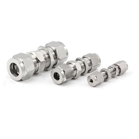 Drht Tube Od Double Ferrule Compression Fitting Bulkhead Connector Stainless 304 Shopee Malaysia