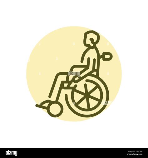 Invalid Color Line Icon Disability Isolated Vector Element Outline