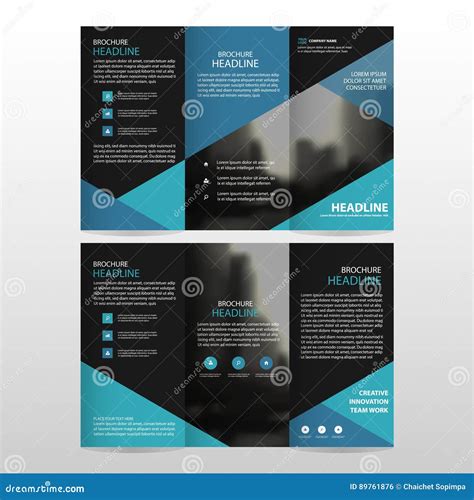 Business Trifold Brochure Template A4 To Dl Format Vector Illustration