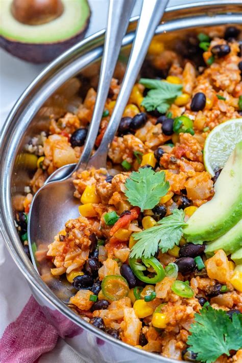 This Taco Cauliflower Rice Skillet Is Bursting With Flavor Clean Food Crush