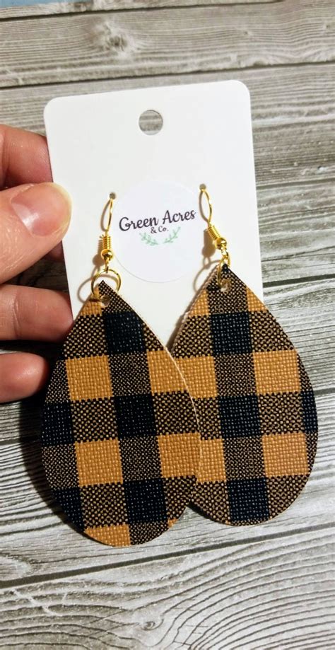 Buffalo Plaid Handmade Earrings Etsy Etsy Earrings Handmade