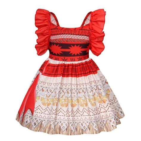 Jurebecia Fille Moana D Guisement Costume Robe Princesse Soir E F Te