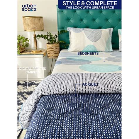 Buy Urban Space Serene Tc Cotton Bedsheets For Single Bed Oval